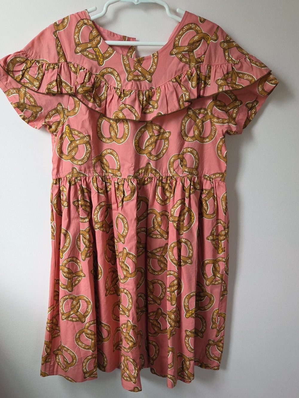Pink Chicken Pink Pretzel-Print Ruffle Dress